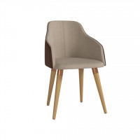 Manhattan Comfort 1018179 Martha Double-Sided Fabric Leather Accent Chair in Brown